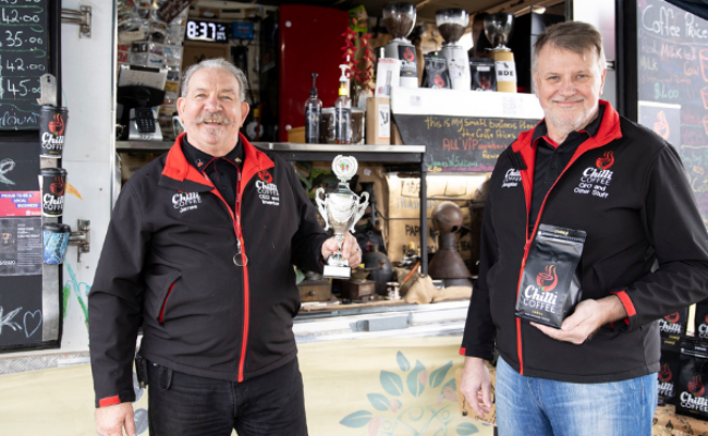 Chilli Coffee receives first award after just 7 weeks in business!